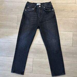 Agolde Riley Straight Legs High Rise Black Jeans‎ 27